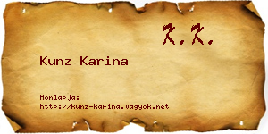 Kunz Karina névjegykártya